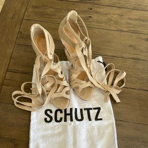 Schutz Leather Lace up Heels